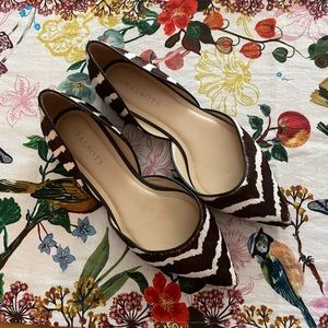 Talbots zebra stripe pony hair flats 10AA (Narrow)